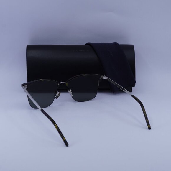 Saint Laurent SL340 002 Sunglasses Havana/Gold Browline Frame, Grey Lenses - Picture 10 of 11